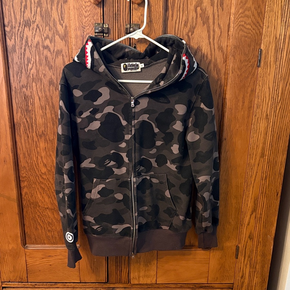Men's Black & dark green Camo Zip Hoodie